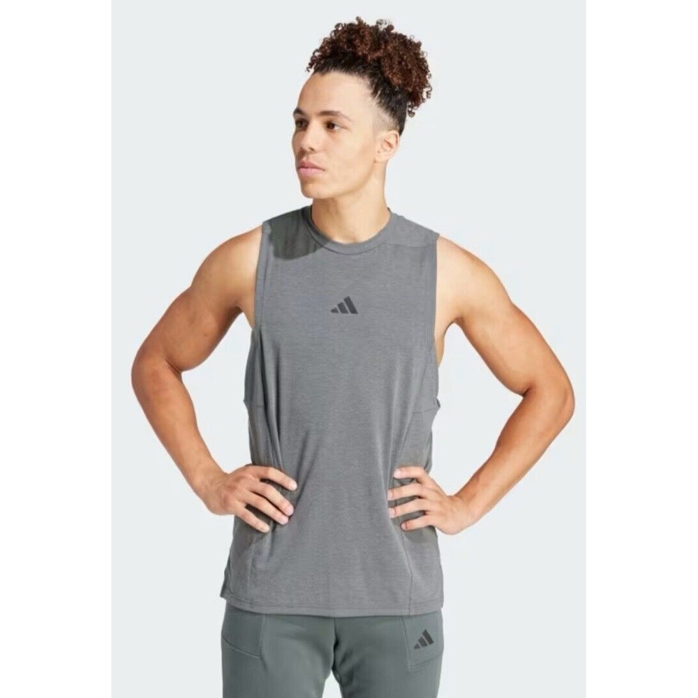 Adidas Mens D4T Training Tank Top Gray IS3819 Sz XL NEW